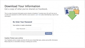 FB Download Personal Data