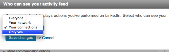 LinkedIn Activity Feeds - Privacy Setting