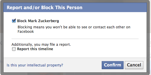 Confirm Block Facebook